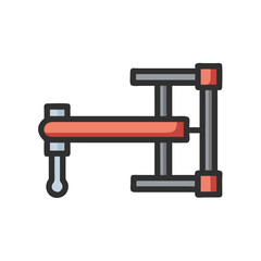 Orange and Grey C Clamp Carpentry Tool on Black