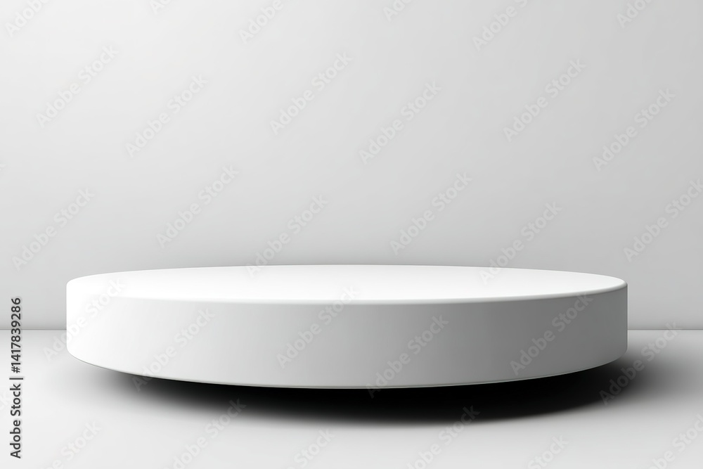 Poster minimalist display stand on a white background perfect for showcasing products and items in modern i