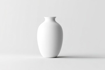 White ceramic vase on a plain background showcasing minimalistic design and elegant shape for home decor purposes