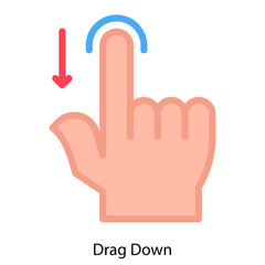 Drag Down single vector illustration icon