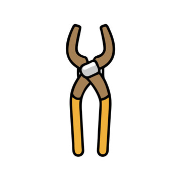 brown and yellow pliers tool clip art preview