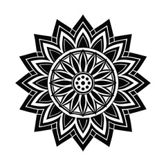 radiating deco mandala vector art silhouette