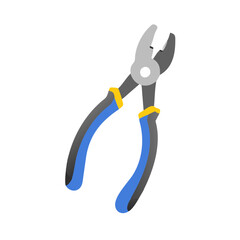Pliers illustration on black background, hand tool design