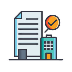 Obraz premium Building Permit Icon Design for Architecture