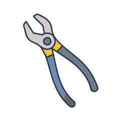 Illustration of Pliers, hand tool on a black background