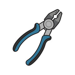 Blue-handled pliers illustration on a black background