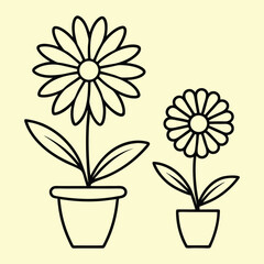 Simple minimalist flower line art