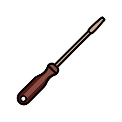 Awl Tool Vector Illustration Isolated on Black Background