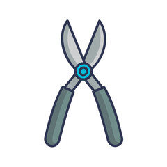 Illustration of gardening shears on a black background