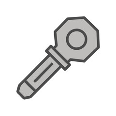 Stylized Gray Key Icon Illustration on Black Background
