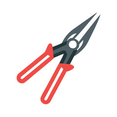 Needle Nose Pliers Flat Design Style Vector Illustration