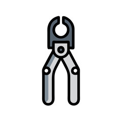 Veterinary Dental Extraction Forceps on Black Background Illustration