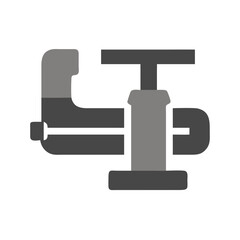 Gray Color Flat Design C Clamp Illustration Concept