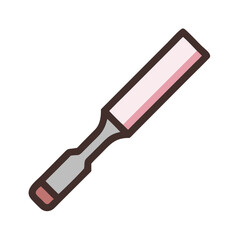 Chisel Icon, Woodworking Tool, Simple Vector Illustration