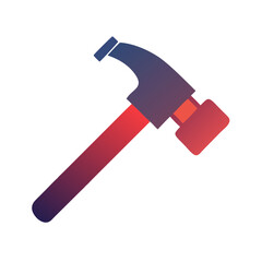 Gradient Hammer Icon on Black Background, Construction Tool