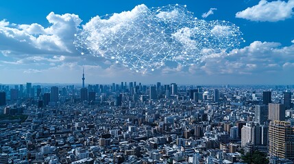 Cloud Computing Over Cityscape:  Digital Network and Urban Infrastructure
