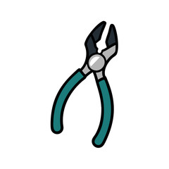 Cartoon Style Wire Cutters Illustration on Black Background