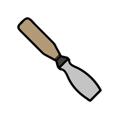 Flat design style paint scraper illustration on black background