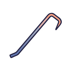 Crowbar illustration on black background, work tool concept