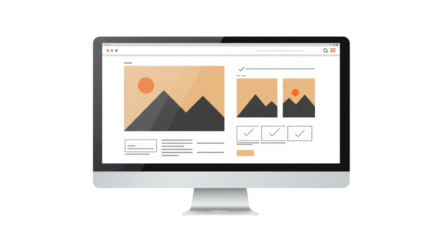 Isolated Website Design on Computer Monitor