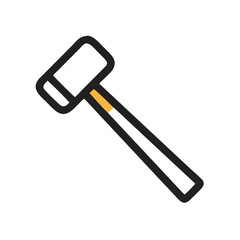 Mallet icon symbol isolated on black background