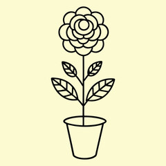 Simple minimalist flower line art