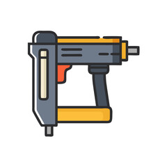 Naklejka premium Illustration of a grey and yellow nail gun