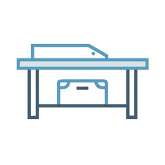 Table Saw vector icon on a black background