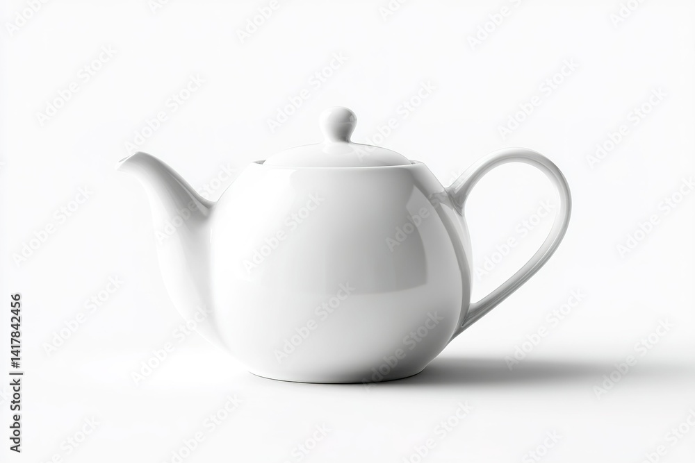 Aufkleber elegant white teapot on a minimalistic surface with soft lighting in a serene setting