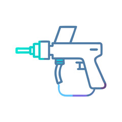 Neon Spray Gun Icon Illustration on Black Background