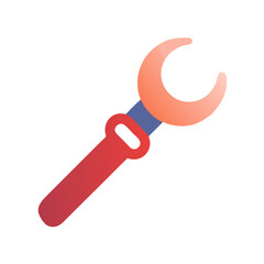 Colorful Crescent Wrench Illustration on Black Background