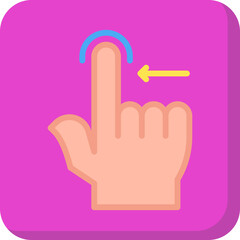 Drag Left single vector illustration icon