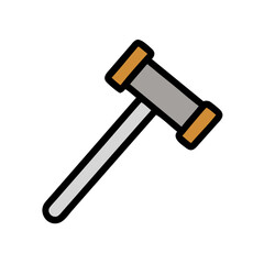 Mallet hammer minimal vector icon on black background