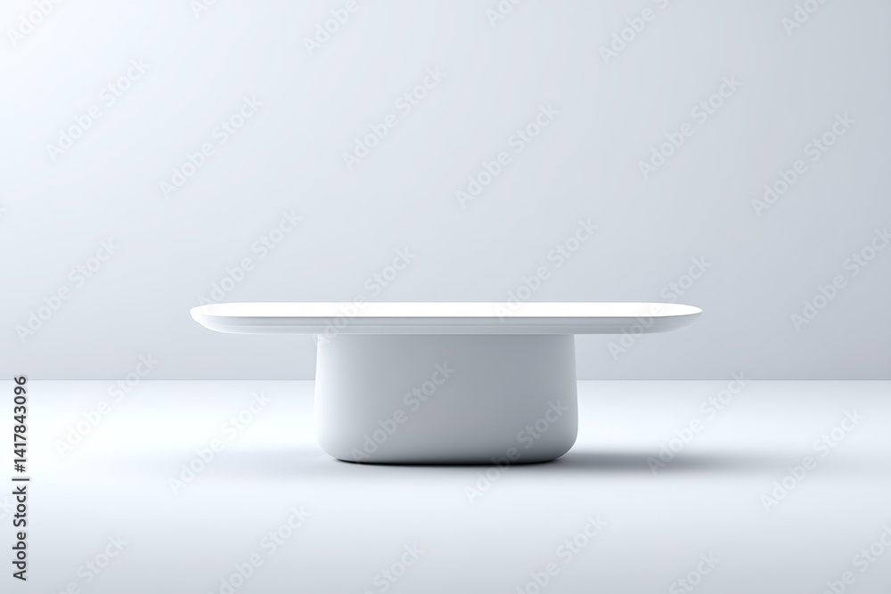 Aufkleber modern minimalist table design in a spacious studio with soft lighting and neutral colors