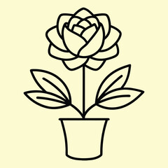 Simple minimalist flower line art