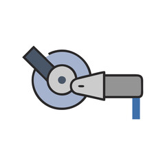 Flat Design Illustration of a Rotary Grinder Tool