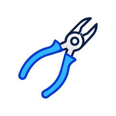 Blue Pliers Vector Illustration on Black Background Design