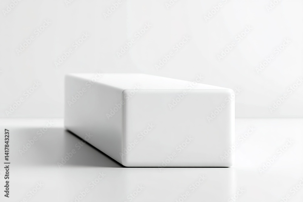 Poster modern minimalistic design featuring a sleek white rectangular object on a smooth surface