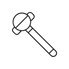 Mallet icon vector, tool symbol in thin line
