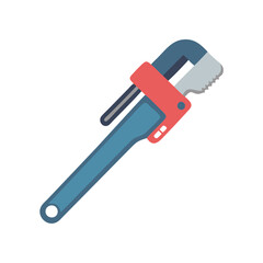 Modern Cartoon Pipe Wrench Isolated on Black Background