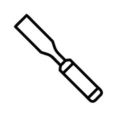 Chisel tool icon vector illustration, woodworking equipment outline
