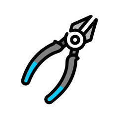 Wire cutter tool illustration on a black background