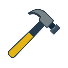 Modern illustration of a claw hammer on black background