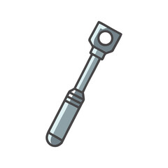 Silver Metal Connecting Rod with Hole Illustration Design
