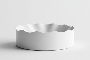 Modern minimalist white bowl with a wavy edge showcasing contemporary design elements for home decor or dining