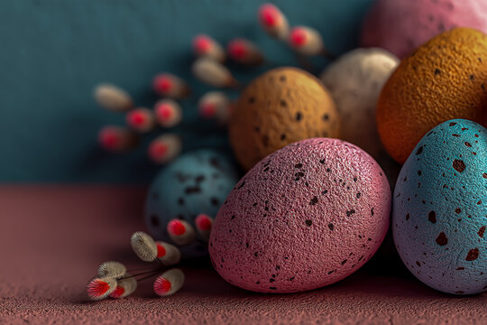 easter eggs in a basket