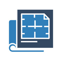 Obraz premium Creative Icon Design for Blueprint Plan