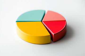 Obraz premium colorful statistical pie chart, infographic style photo, centered on white background