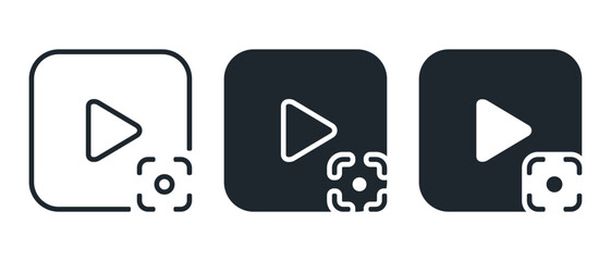 Video screen scan icon. Vector illustration