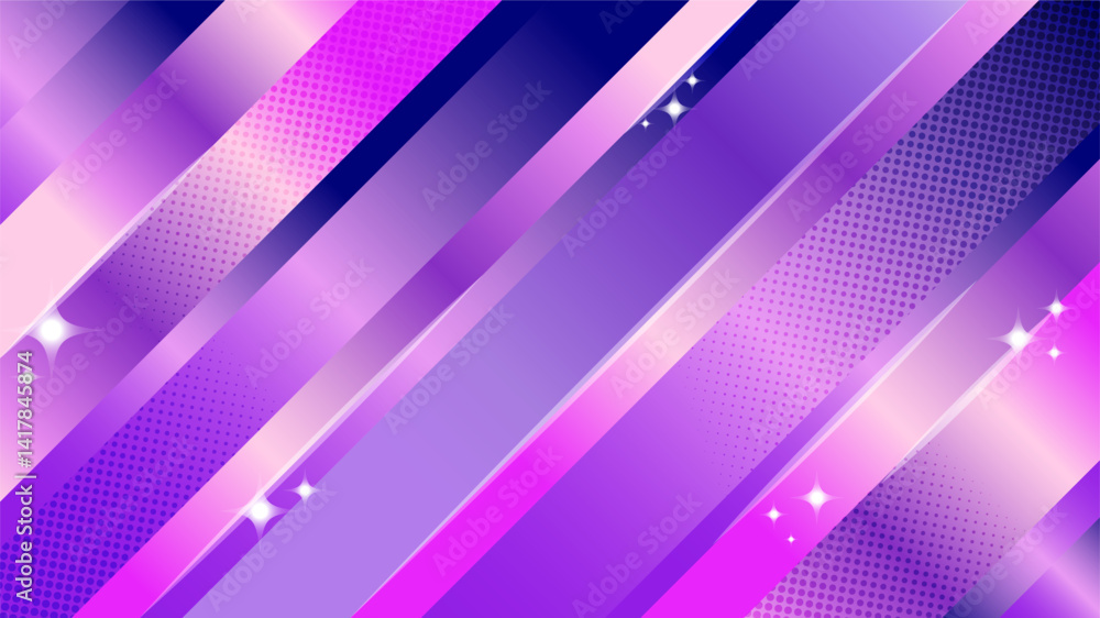 Poster purple dynamic vector background with diagonal lines and halftone texture. perfect for energetic lay